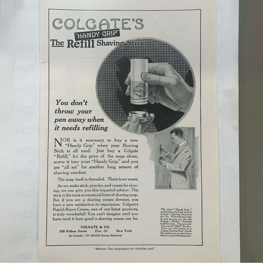 Vintage 1922 Colgate Don’t Throw Away Your Pen Ad Advertisement